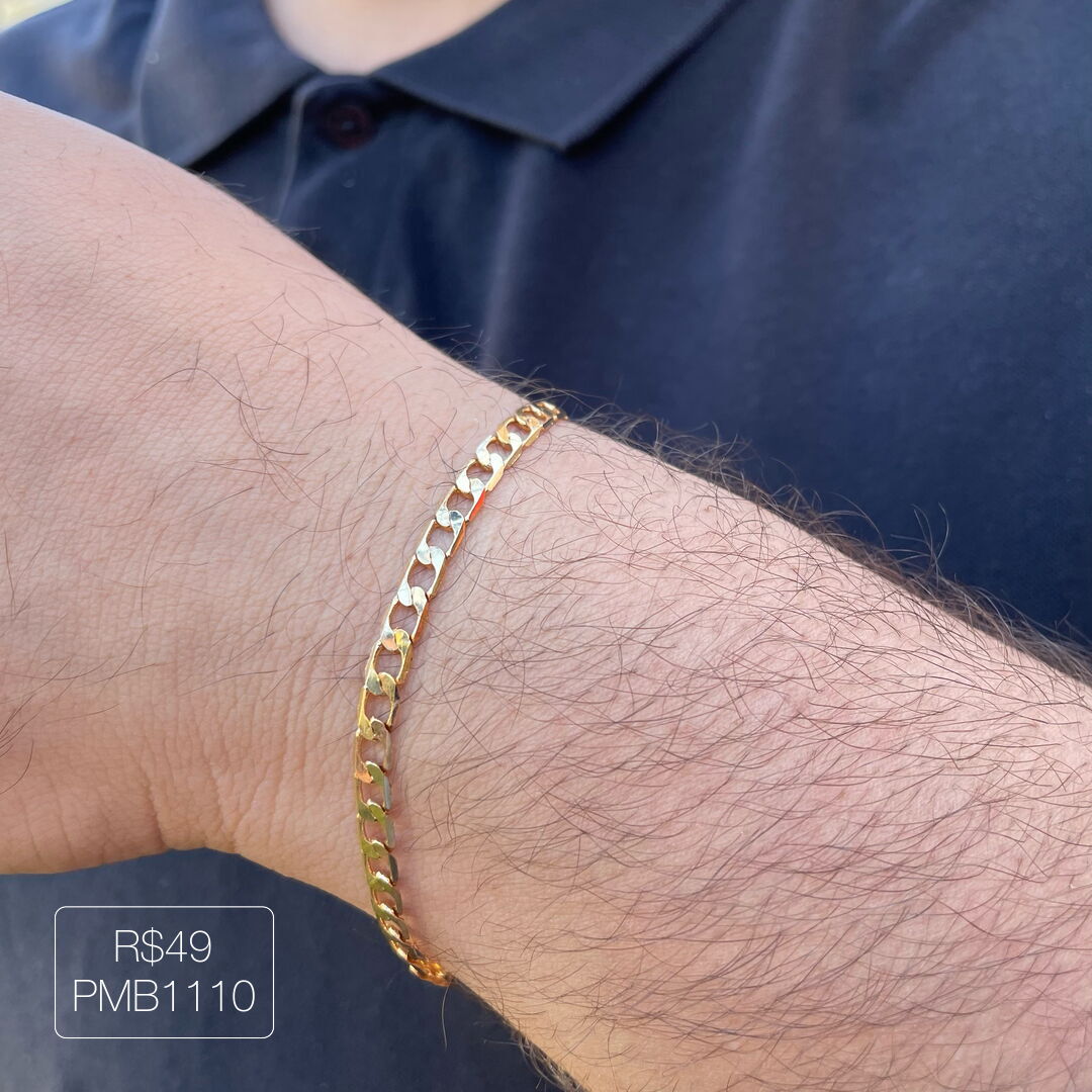 Pulseira Masculina Elo Grumet M Dourada